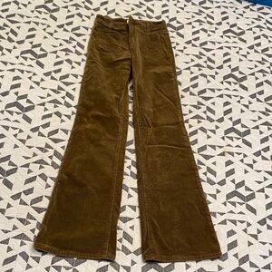 Elegant Brown Flare Corduroy Pants